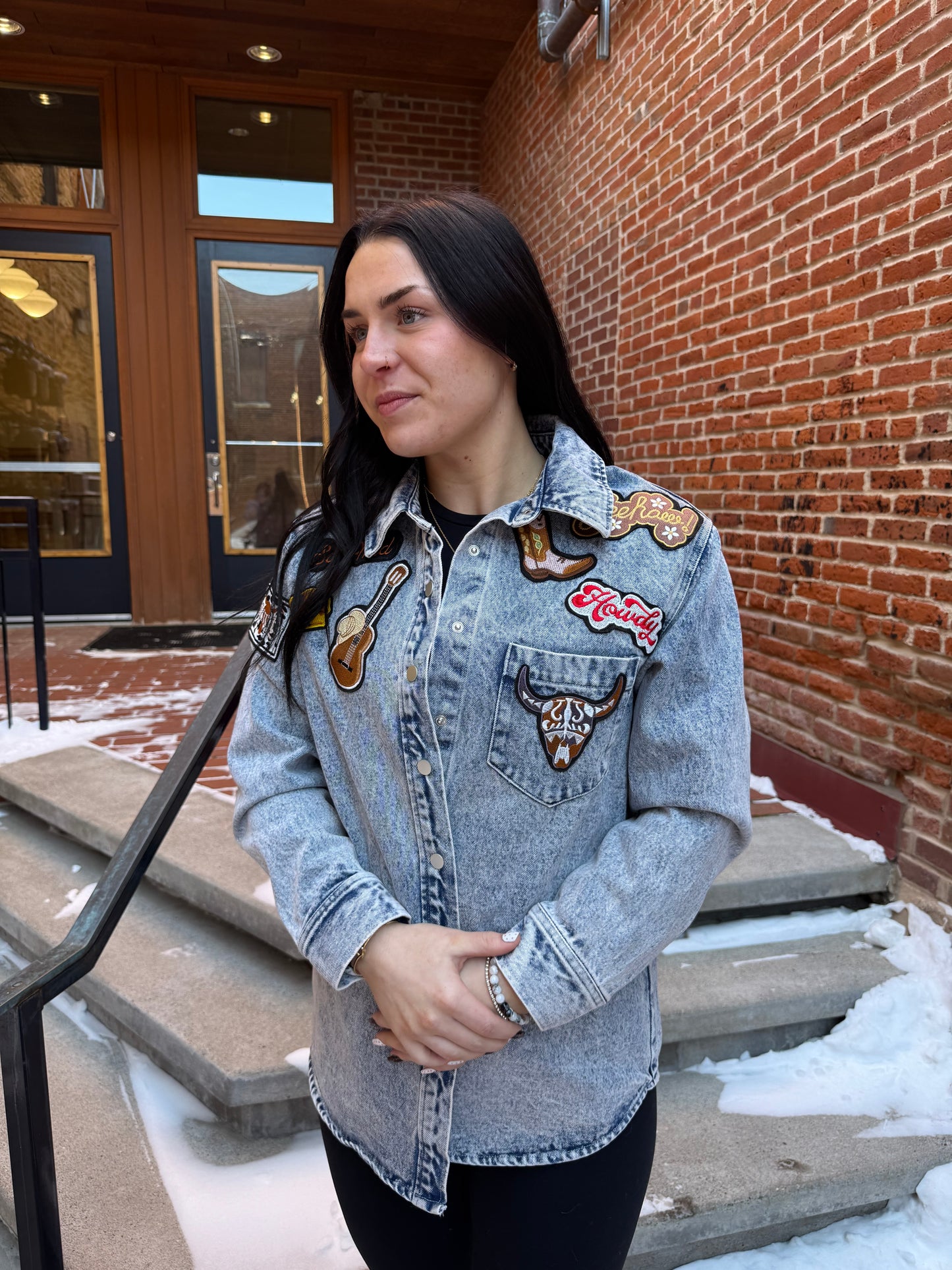 Lucy Washed Snap Up Rodeo Denim Jacket