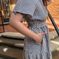 Amanda Striped Maxi Dress in Navy