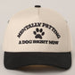 MENTALLY PETTING Two-Tone Embroidered Trucker Hat in Black