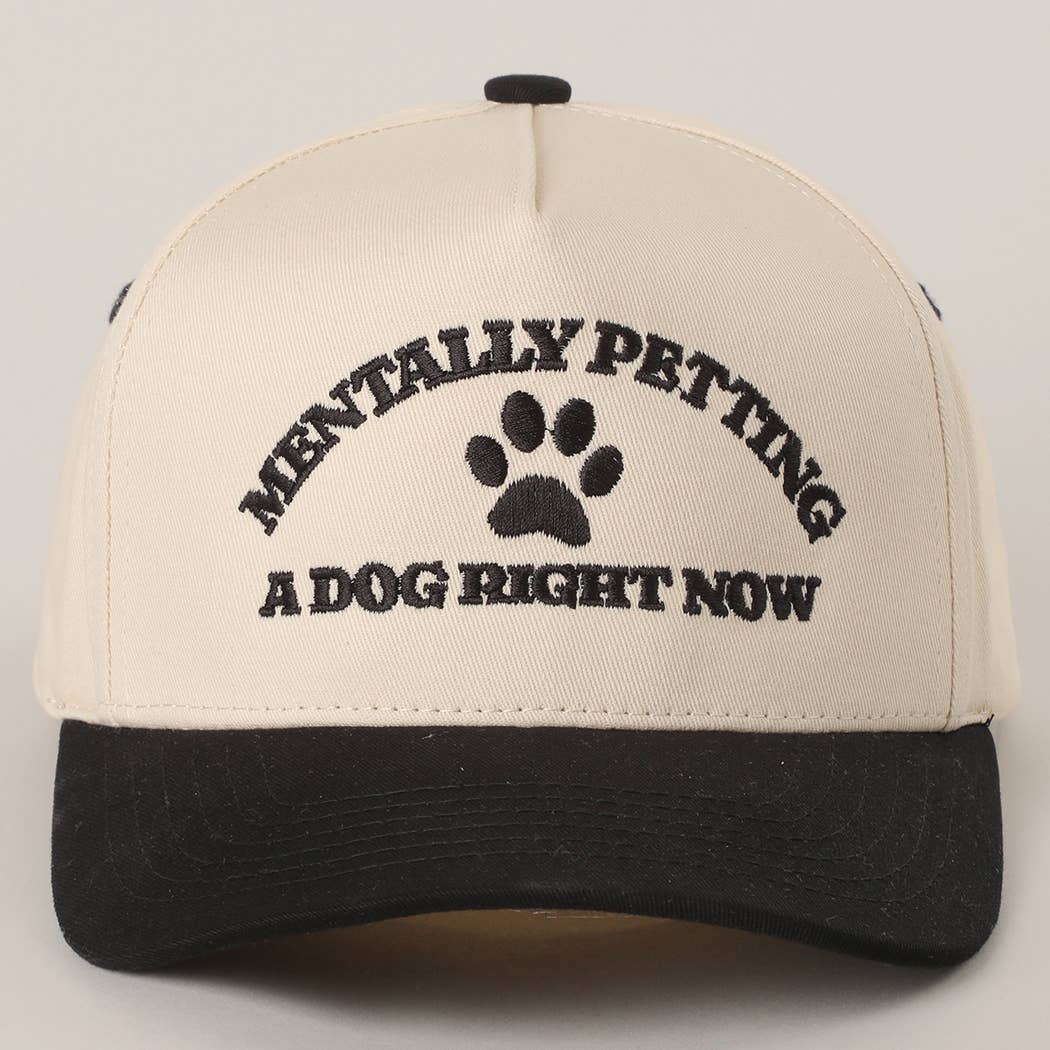 MENTALLY PETTING Two-Tone Embroidered Trucker Hat in Black