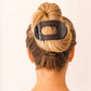 Round Flat Hair Clip Large in Jet Black