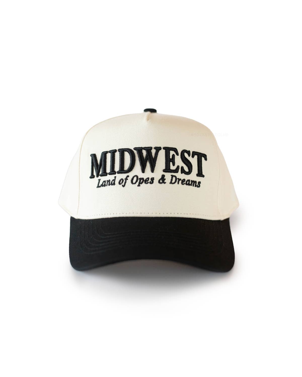 Midwest Land of Opes & Dreams Unisex Trucker Hat in Black & Cream