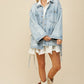 Adeline Boho Side Tie Oversized Denim Jacket