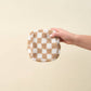 Teddy Pouch-Square Check Tan
