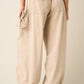 Julia Washed French Terry Drop Pocket Pant in Sandshell