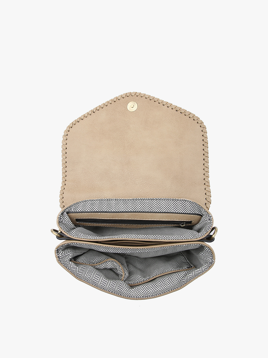 Sloane Flapover Crossbody in Parchment