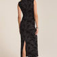 Tatum Shadow Floral Midi Dress Black