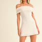 Taren Foldover Mini Ivory Dress with Lining