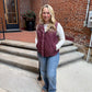 Alanna Quilted Vest Snap Buttons in Burgundy
