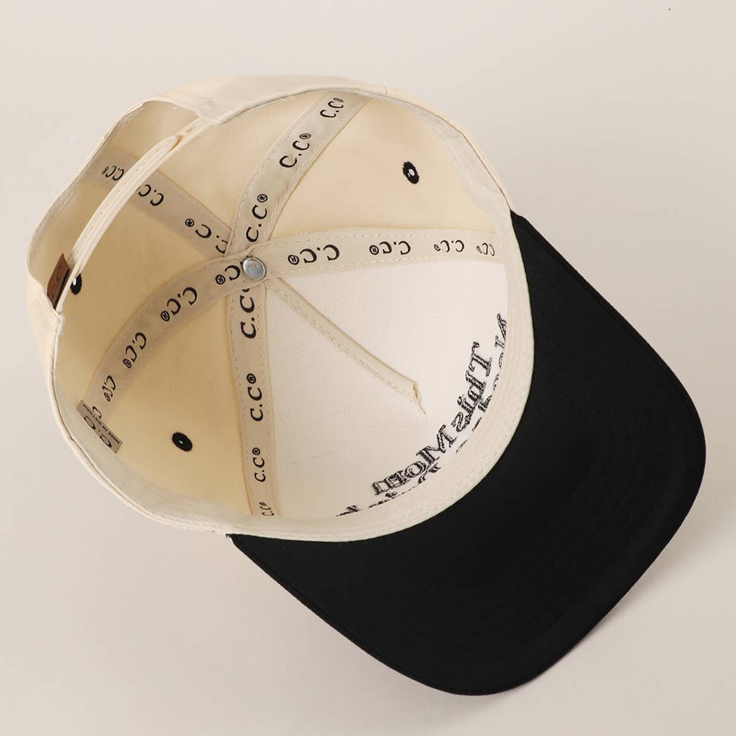 THIS DAD NEEDS A BEER Embroidered Two-Tone Trucker Hat in Black