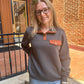 Alexa Charcoal Knit Half Button Up