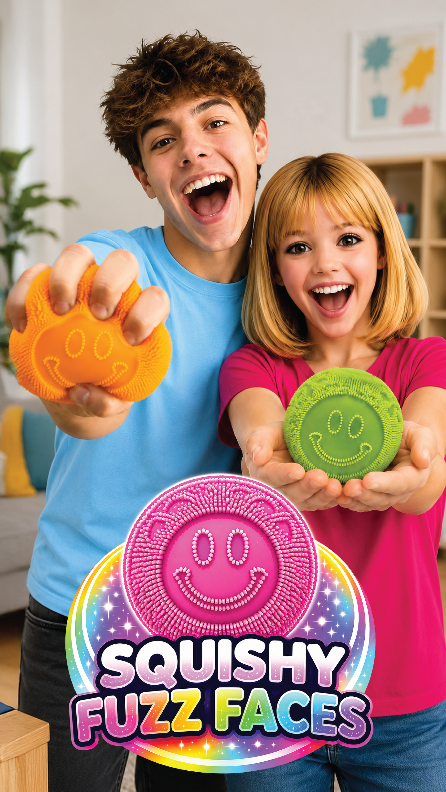 Fun Doh Fuzzy Face Squishy Sensory Toy Variety - 12/Display: Wholesale Price