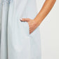Clara Washed Denim Tie with Pleated Denim Romper Icy Denim