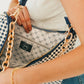Sienna Slouchy Woven Shoulder Bag in Gold Metallic Diamond Black