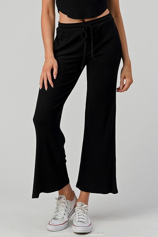 Ari Black Ribbed Pants