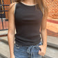 Social Whipstitch Tank in Black
