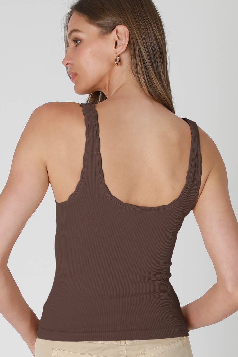 Reversible Scallop Edge Tank Top in Royal Blue