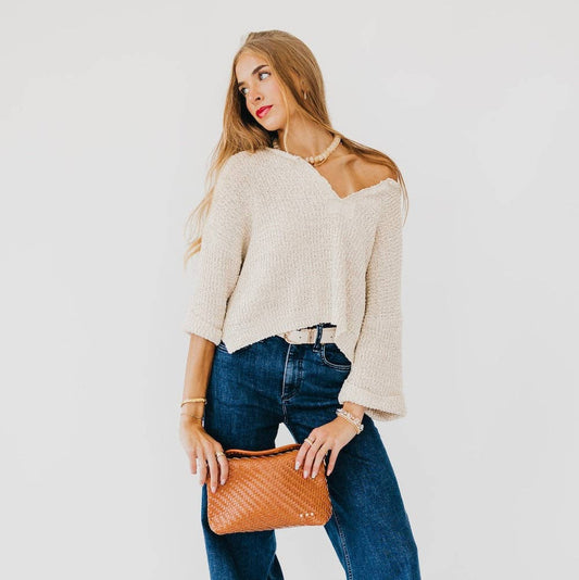 Jamie Woven Crossbody in Brown