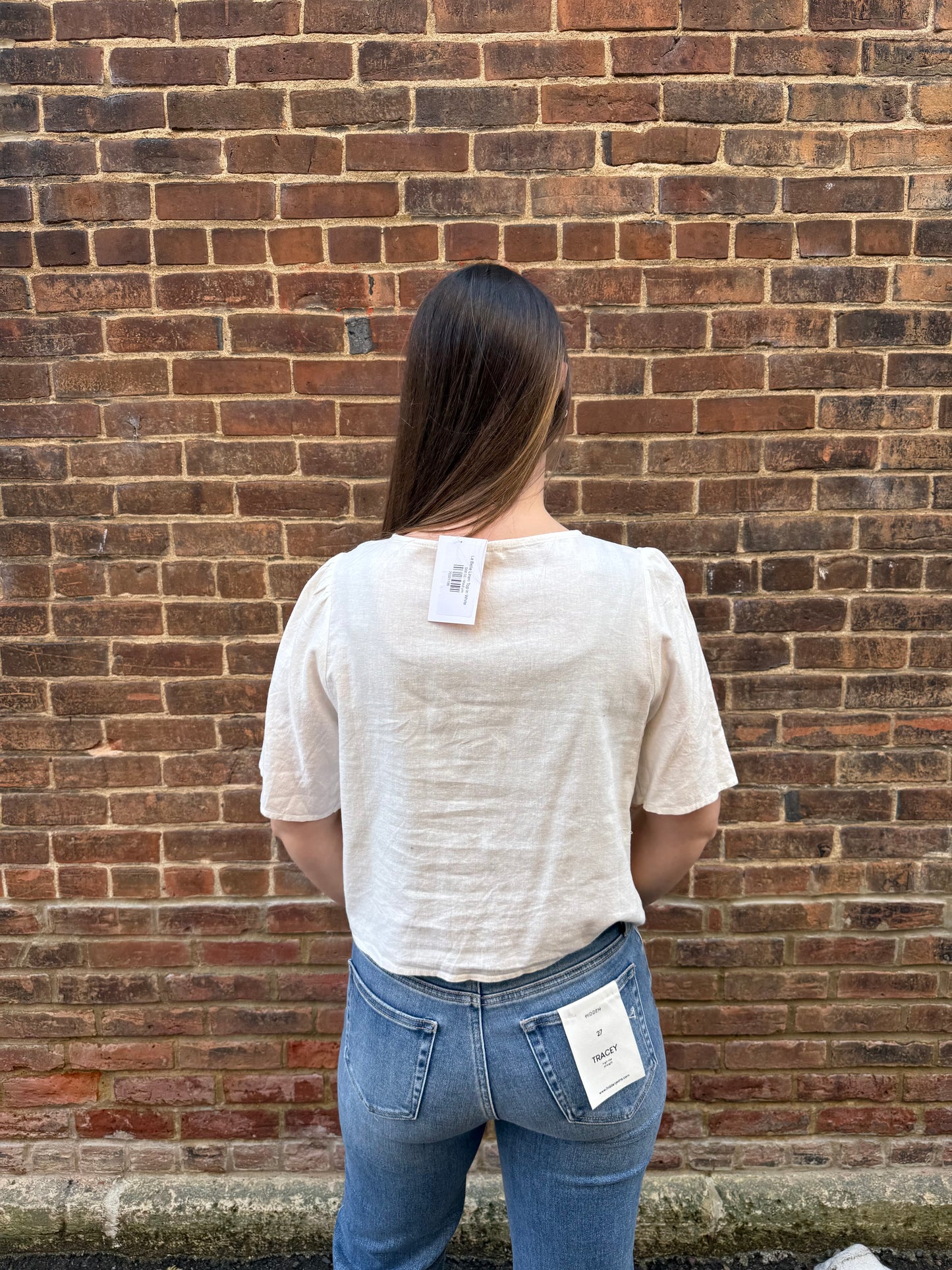La Belle Linen Top in White