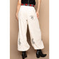 Kristina Floral Embroidered Joggers in Dried Apple