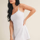 White Polka Dot Print Lace Trim Ruffle Mini Dress