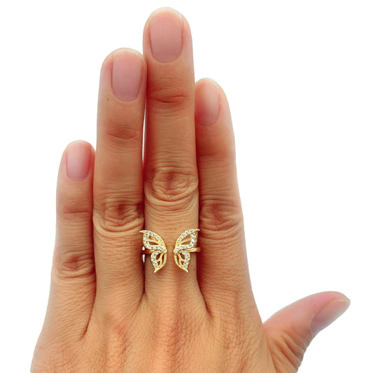 Gold Filled Butterfly Adjustable Ring