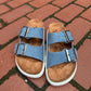 Jazmin Taupe Platform Sandals in Navy