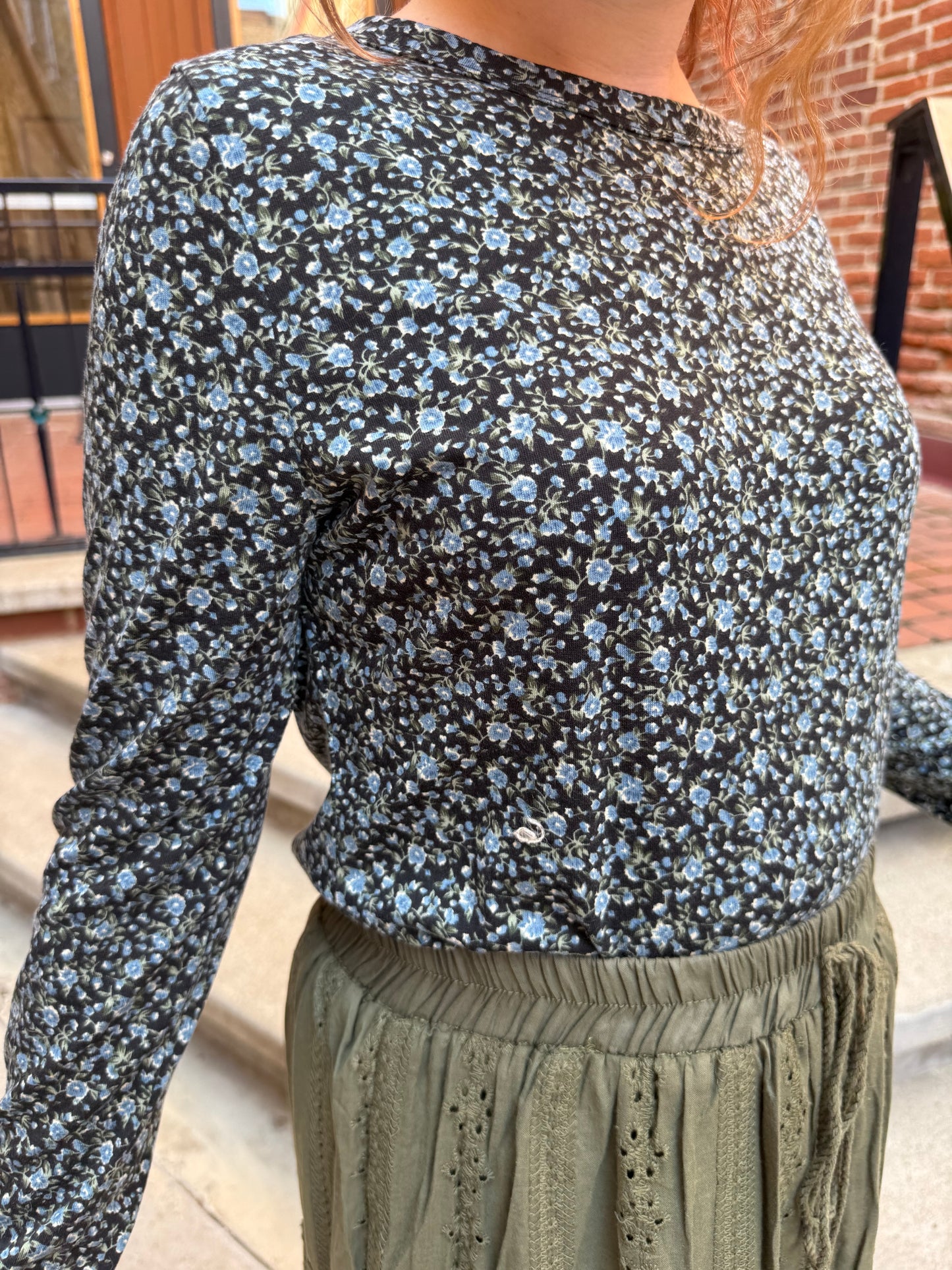 Haley Crew Neck Jersey Floral Top