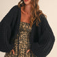 Christina Balloon Sleeve Cardigan in Black