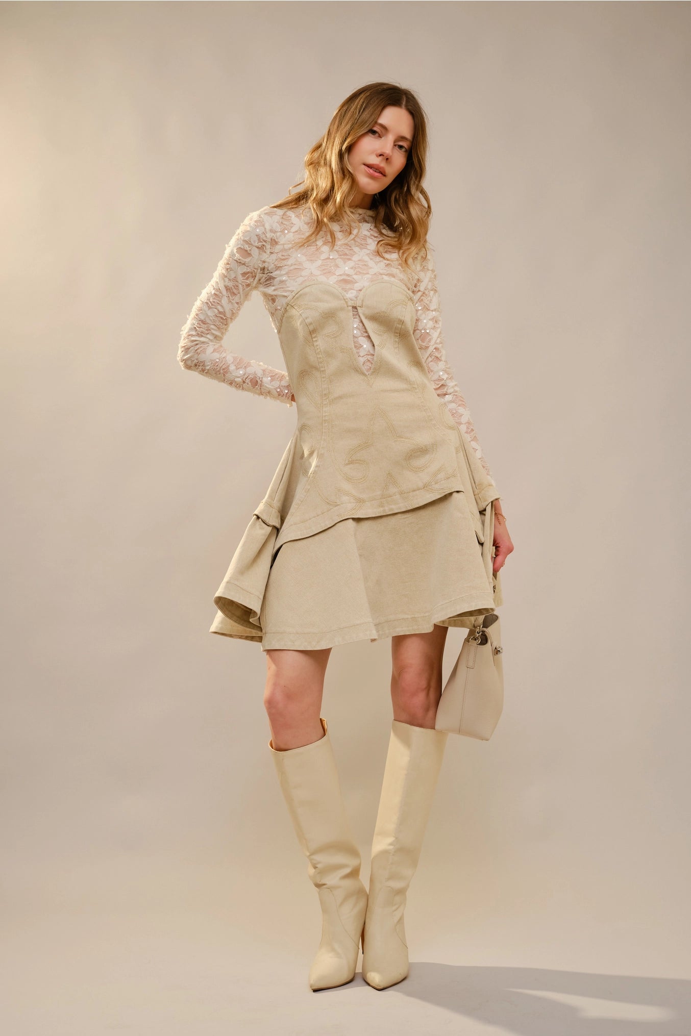 Sierra Western Stitch Sweetheart Denim Minidress