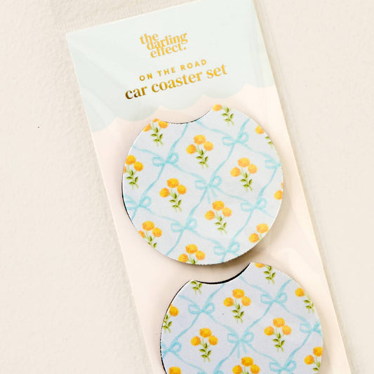 On the Road Car Coaster Set in Marigold Lane Blue