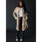 Celeste Tan, Black & Beige Plaid Long Flannel