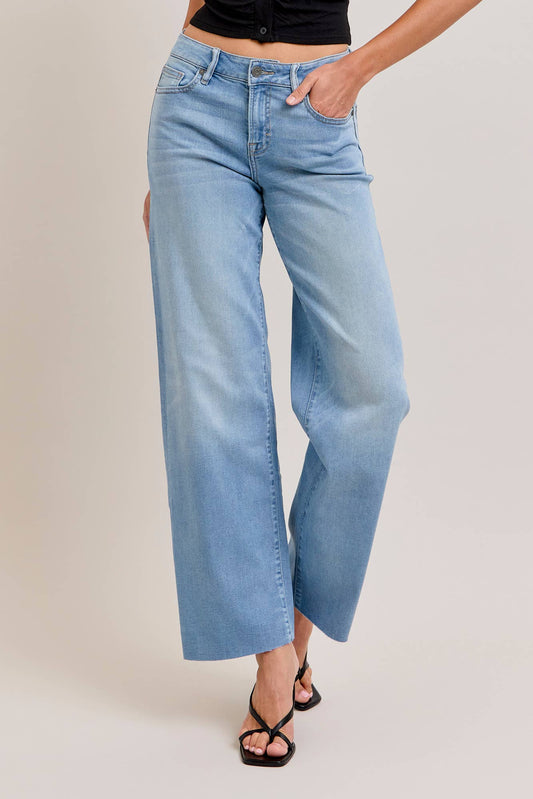 Logan Vintage Wash Stretch Mid Rise Dad Jean