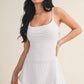White Polka Dot Print Lace Trim Ruffle Mini Dress