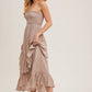 Alicia Smocked Strapless Tiered Dress