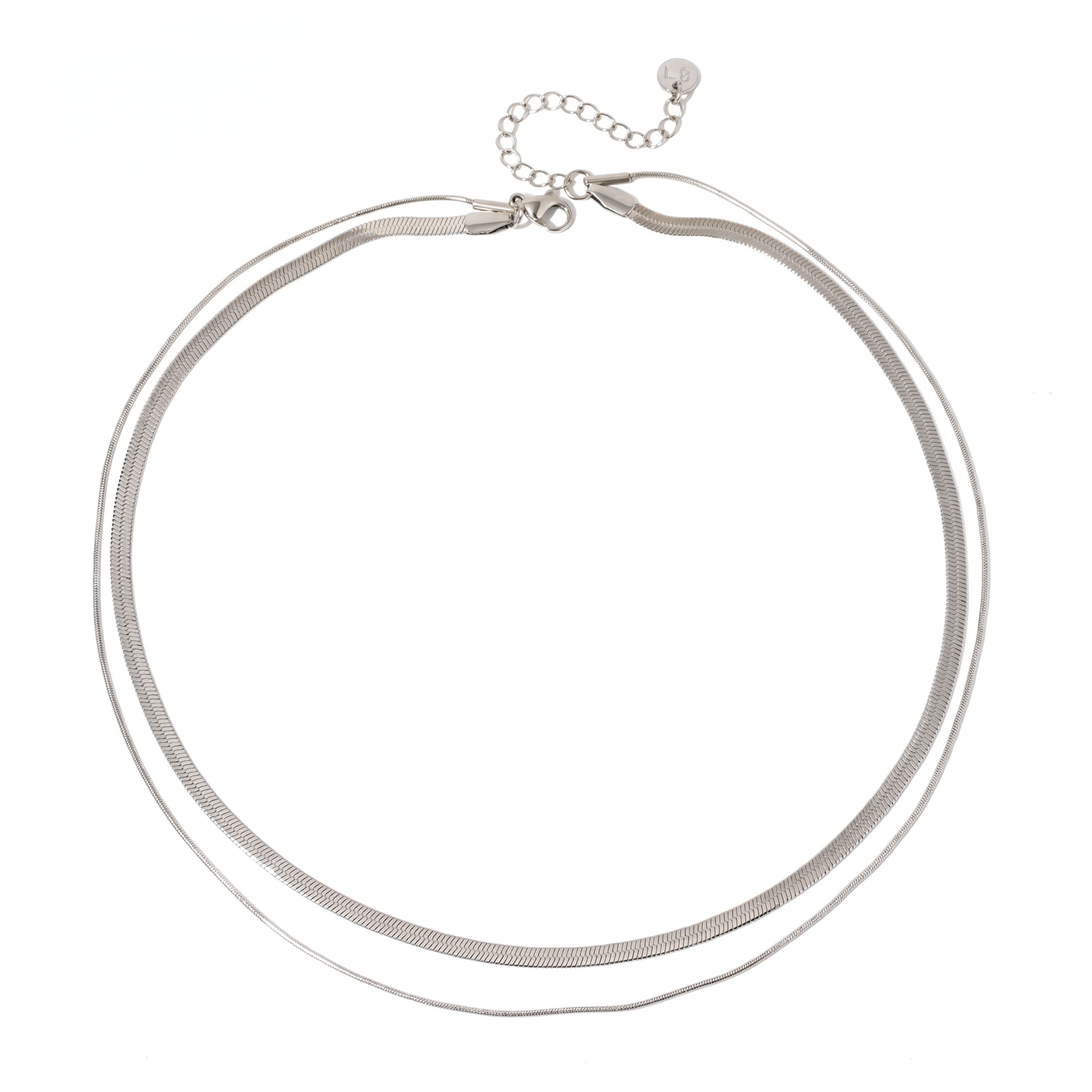Brooke Layered Chain Necklace in Silver