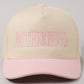 MOTHERHOOD Embroidered Two-Tone Trucker Hat in Light Pink