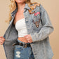 Lucy Washed Snap Up Rodeo Denim Jacket
