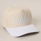 BRIDE Embroidered  Canvas Two-Tone Trucker Hat in White