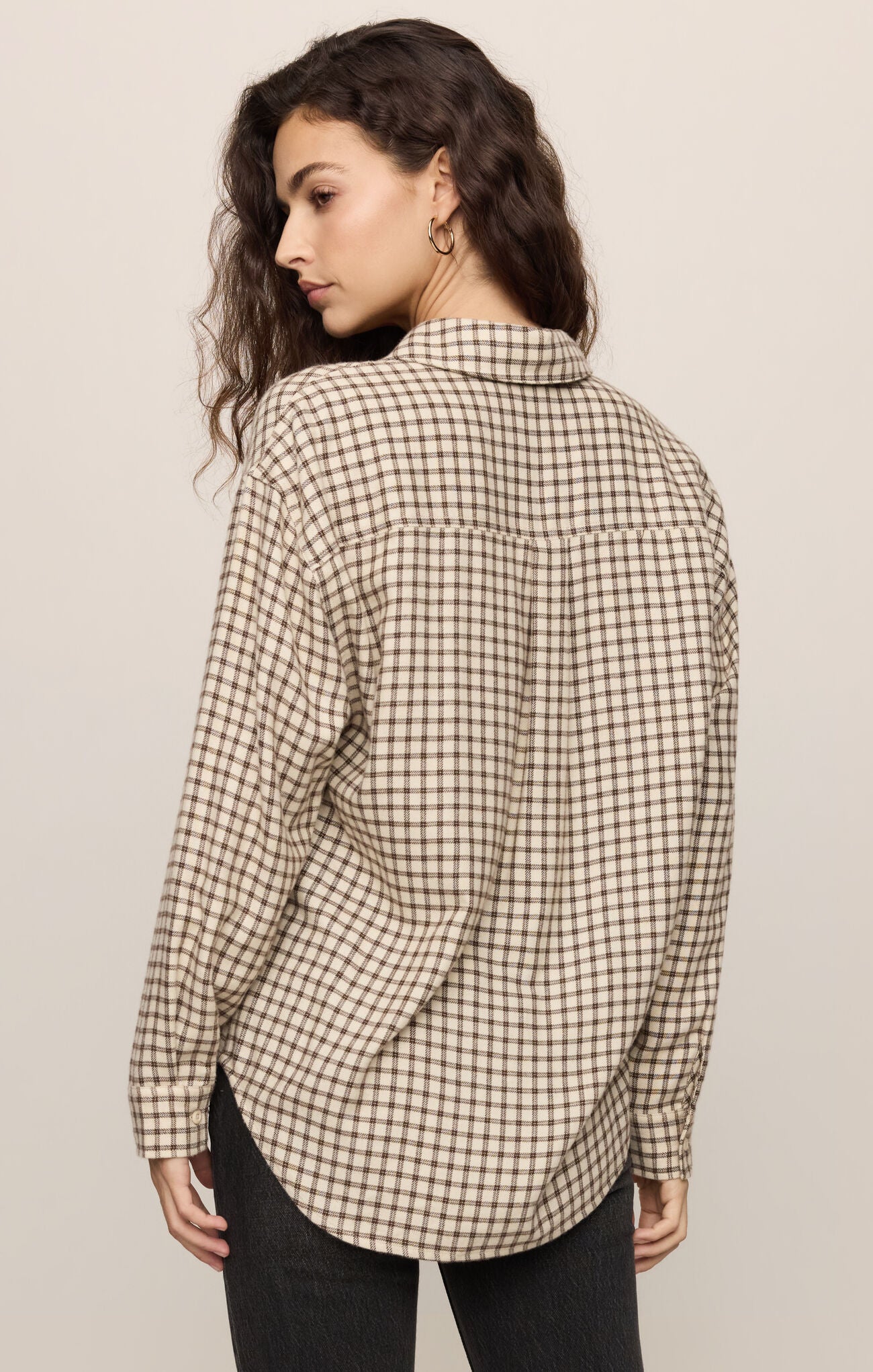 River Plaid Button Up in Dark Chocolate