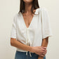 La Belle Linen Top in White