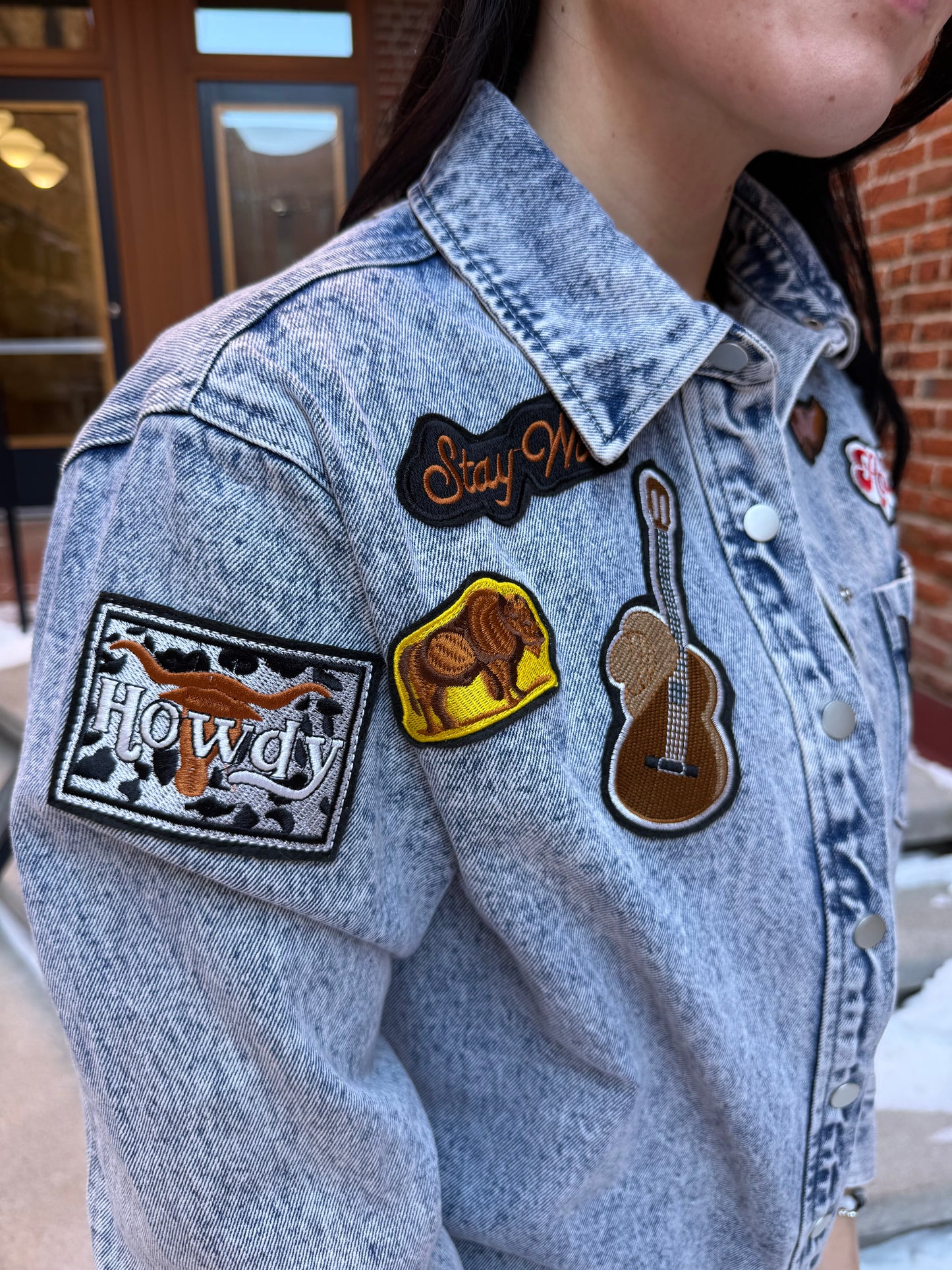 Lucy Washed Snap Up Rodeo Denim Jacket