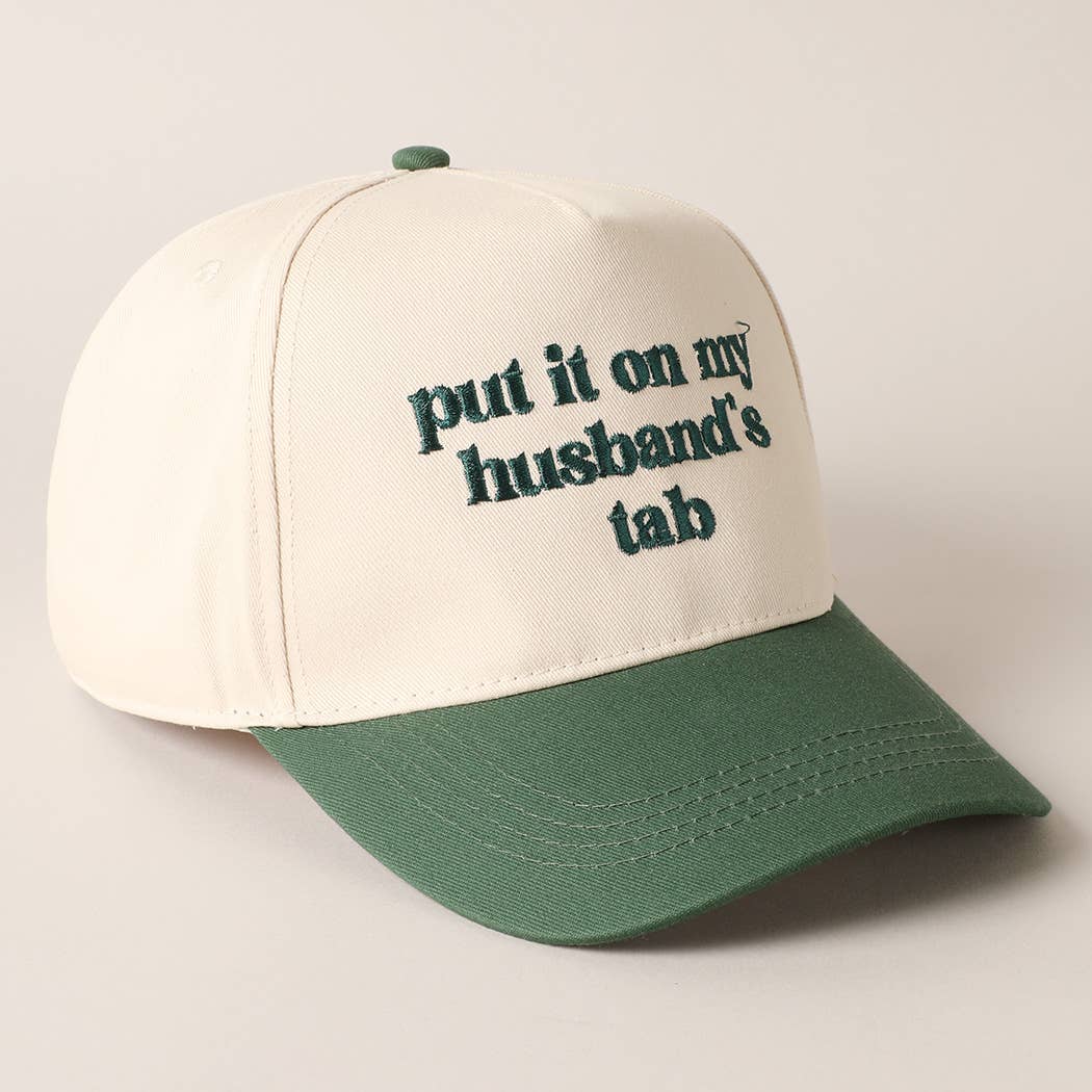Put it on my husband's tab in Green