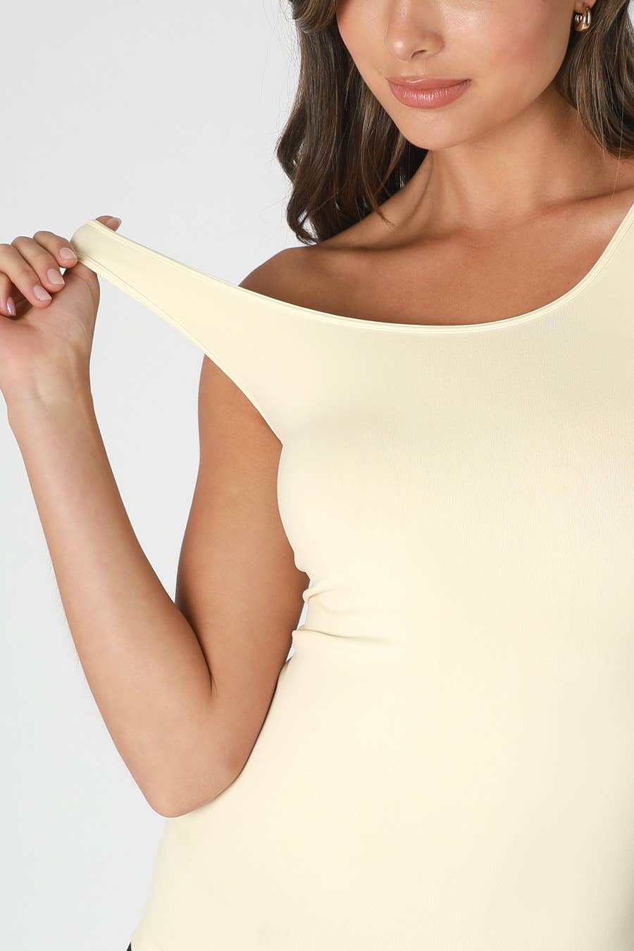 Zoey Plain Jersey Tank Top in White