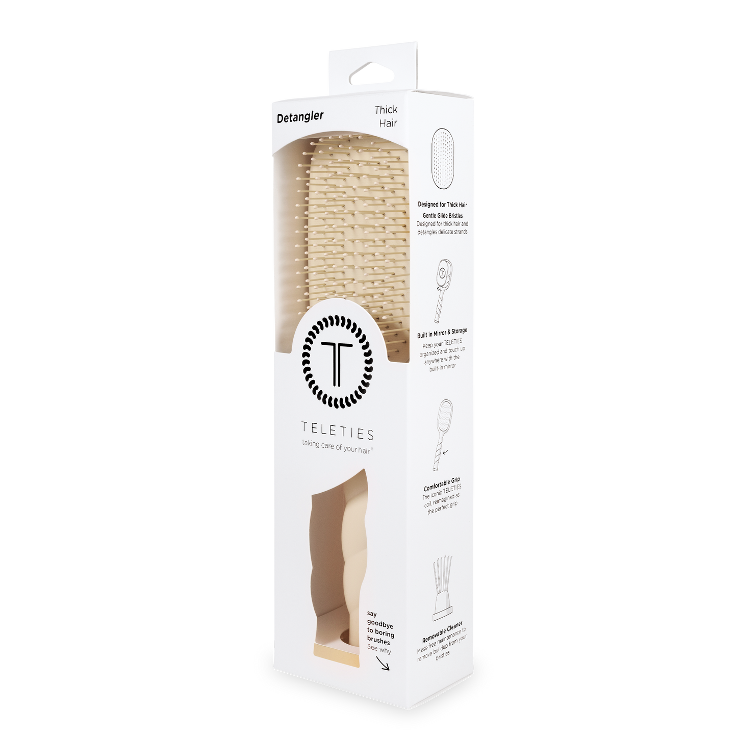 Detangler Hair Brush for Thick Hair in Tan