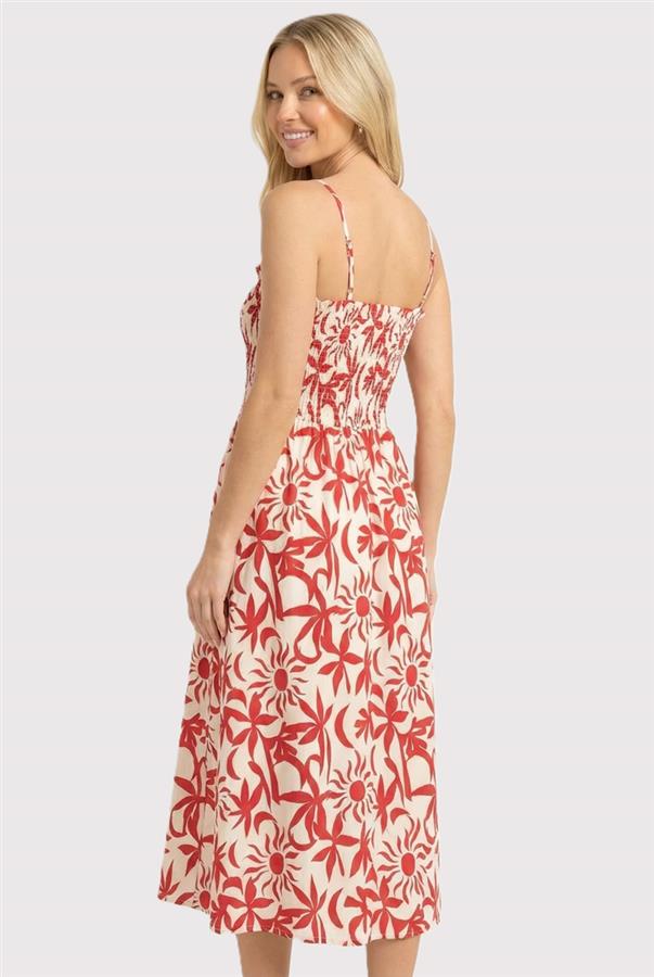 Renee Smocked Dress in Red