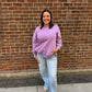Melanie Violet Acid Wash Fleece Pullover