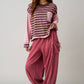 Julia Washed Cargo Pants in Burgundy