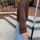Kenzi Brown Cable Knit Sweater
