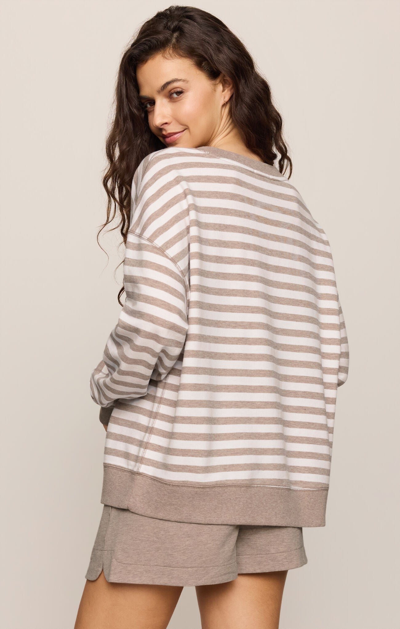 The Everyday Striped Crew in Heather Ash